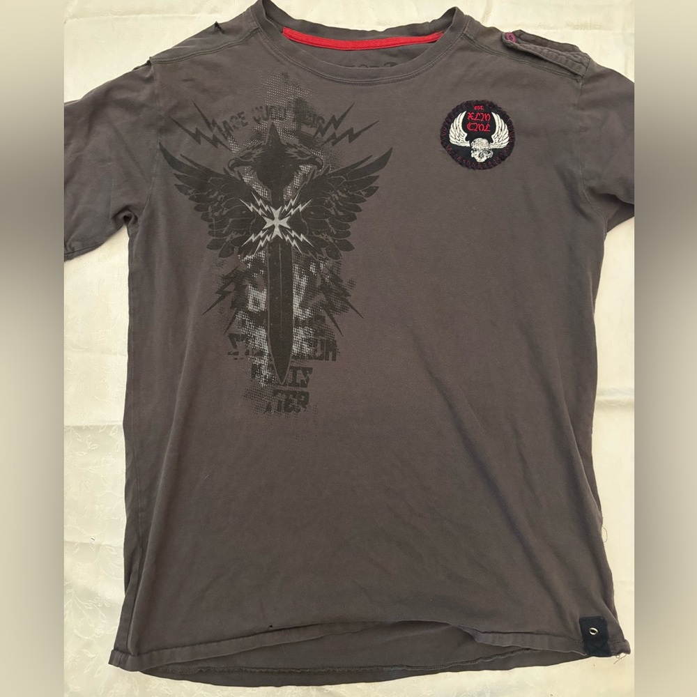 Distortion brand y2k cross graphic tshirt